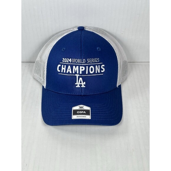 LA Dodgers Fan Favorite 2024 World Series Champions Trucker Hat Cap Blue White - Picture 1 of 5